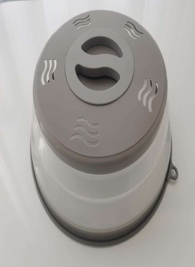 XGHJ Microwave Splatter Cover Vented for Food, Splatter Guard & Colander Kitchen Gadget for Fruit Vegetables Microwave Plate Cover with Hook Hole,Dishwasher-Safe,BPA-Free Silicone & Plastic (Grey) - Image 1